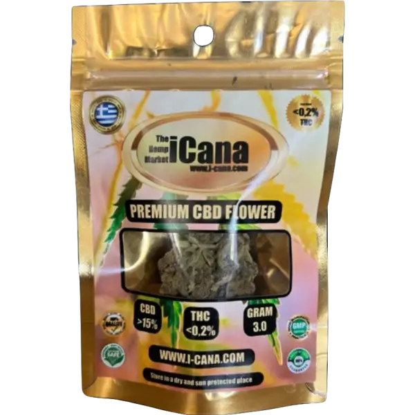 iCana Premium C1 CBD Flower - High-CBD Hemp Buds with Citrus