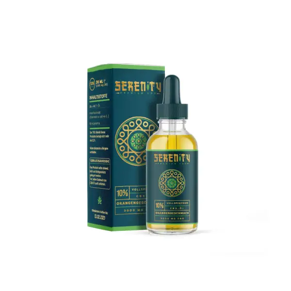 Serenity 10% CBD Oil with Orange Flavor 30ml - CBD Products