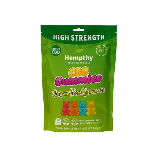 Hempthy 1000mg CBD Sugar Free Gummies - 50 Pieces - CBD