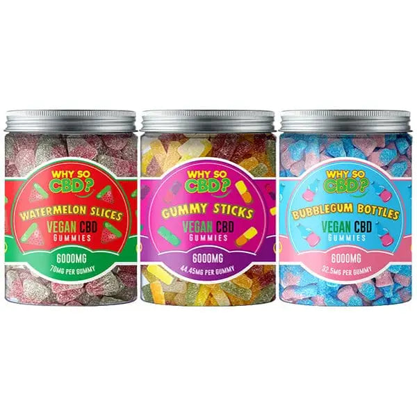 Why So CBD? 6000mg CBD Large Vegan Gummies - 11 Flavours -